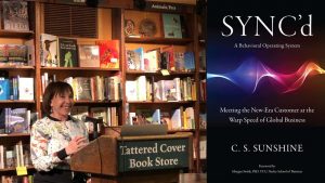 Cathy sunshine at Tattered Cover Book Signing for SYNC'd
